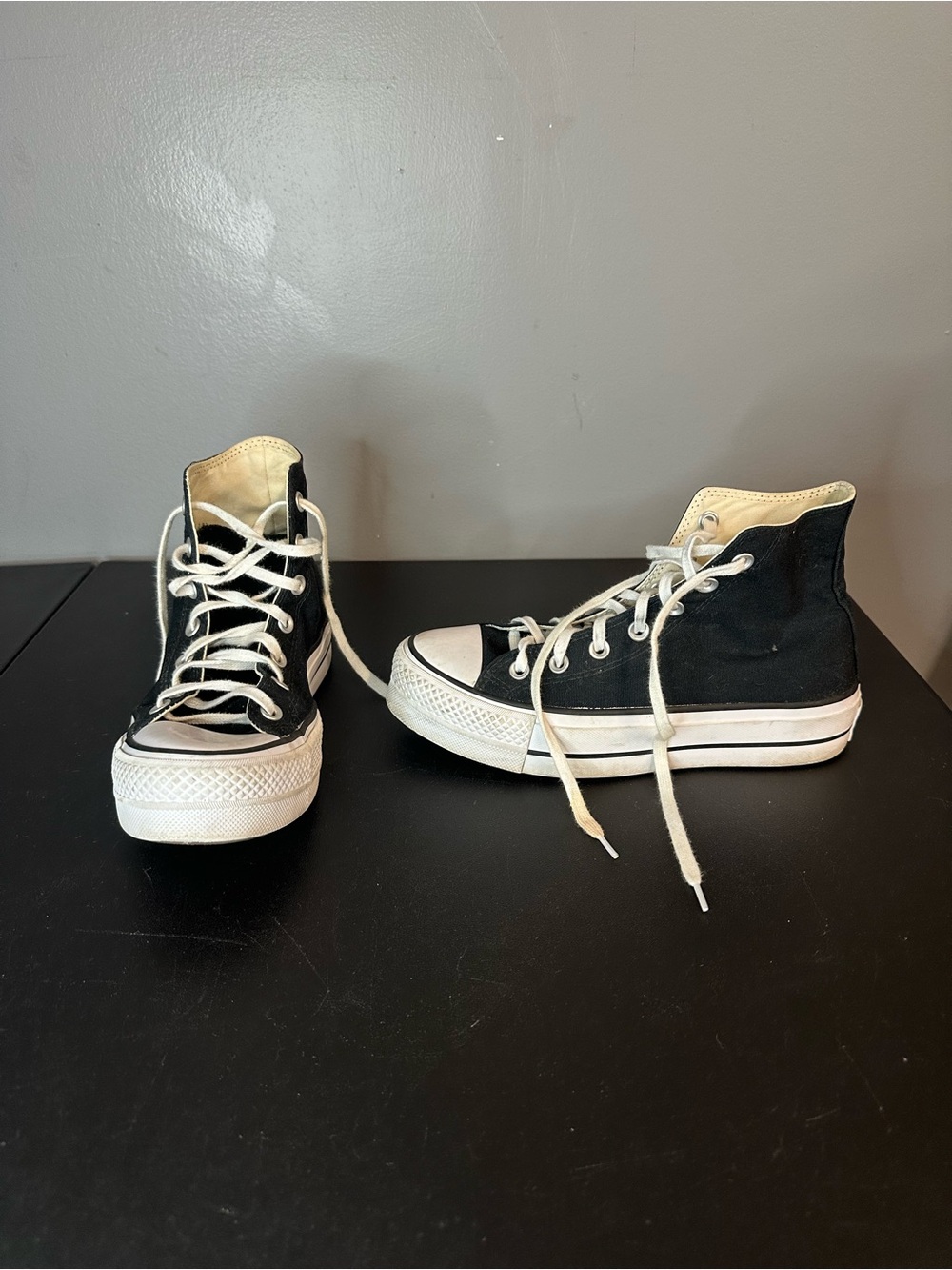 Converse Black High-Top Canvas Sneakers with White Trim